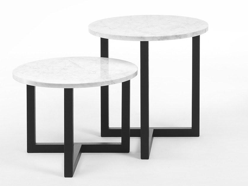 Marelli Круглый журнальный столик из мрамора и дерева sun-id-1353000 - Вид №1