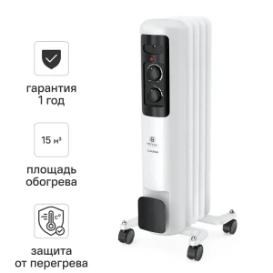 Обогреватель масляный Royal Clima GU5-1000M с механическим термостатом 1000 Вт 5 секций цвет белый