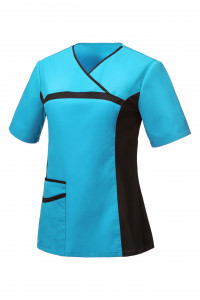 5048422 Блуза ОРИОН женская бирюза-черная  Медицинская одежда  размер 60-62/158-164