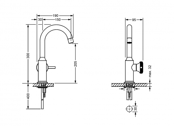 Смеситель для раковины однорычажный JOERGER Valenciaновинка 638.10.334.000-AA - Вид №1