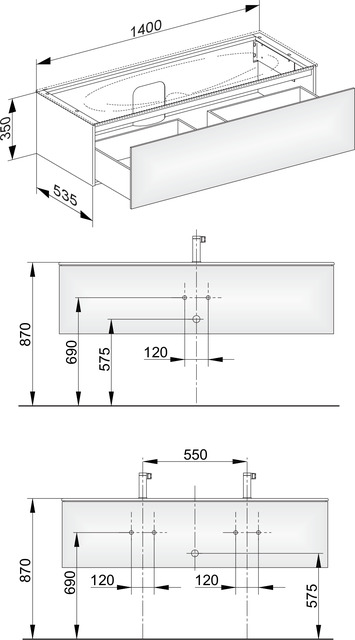 31361280000 Тумба под умывальник KEUCO Edition 11 - Вид №2