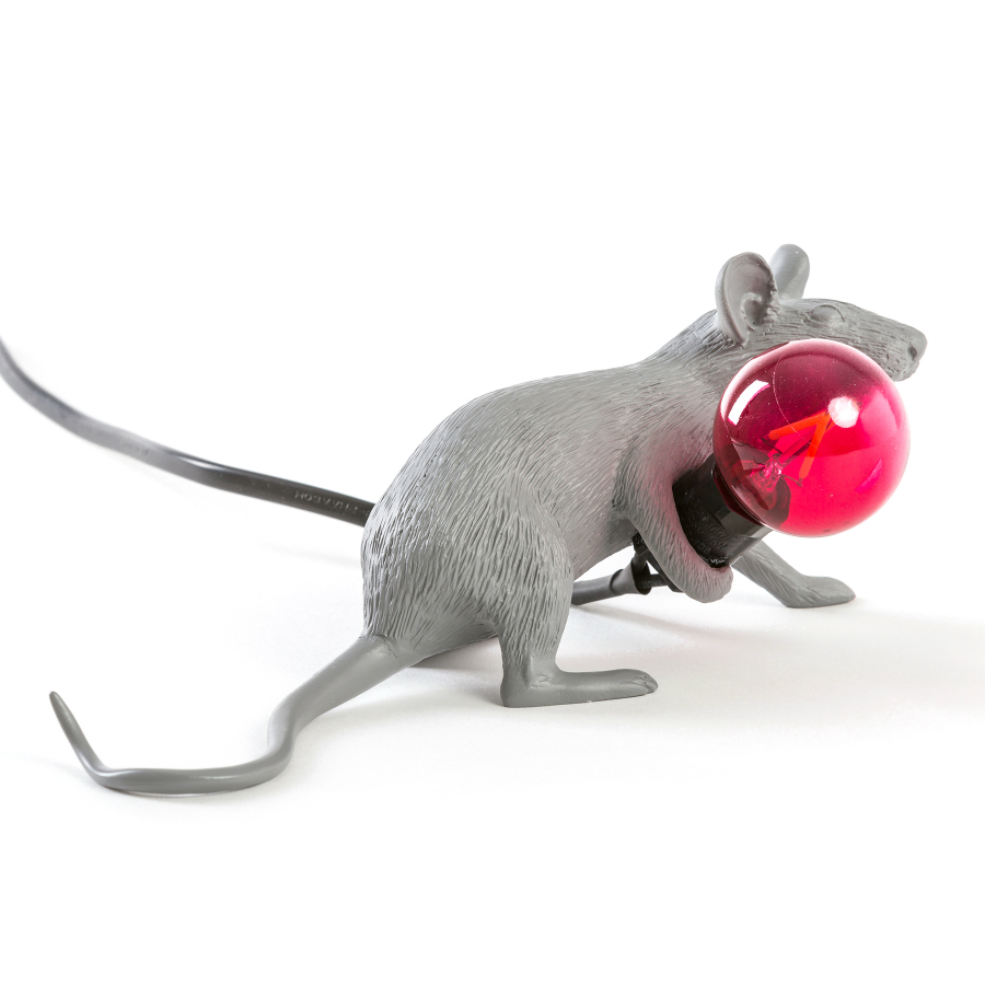 Светильник настольный Mouse Lamp Lyie Down, серый Seletti 14940 - Вид №6