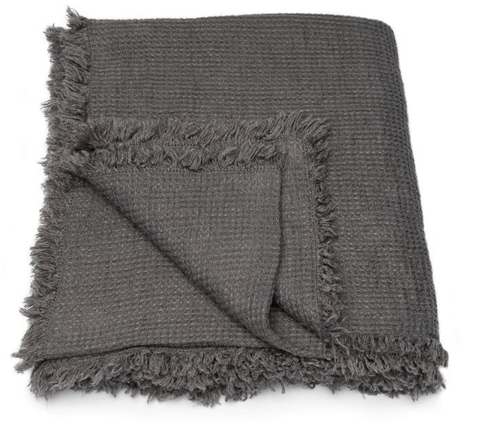 LinenMe Однотонный льняной плед ручной работы Washed waffle big 0673501  - Вид №5