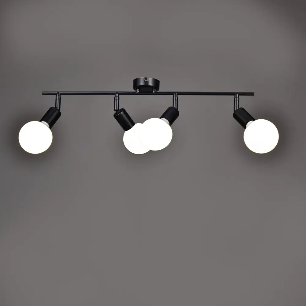 Люстра потолочная Реал КС30464 4 лампы 12 м² цвет черный КЛЮЧНИК STLM-2079696 - Вид №1