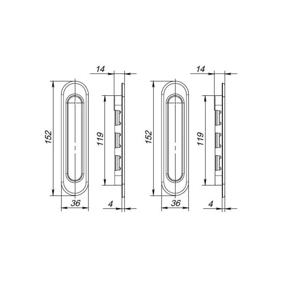 Ручка PUNTO Soft Line для раздвижных дверей - элегантное решение для современного интерьера 84494212 STLM-0897895 - Вид №4