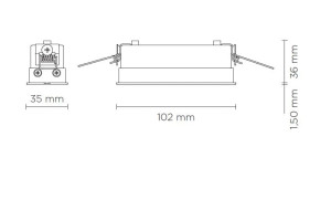 Анодированный алюминиевый встраиваемый светодиодный настенный светильник