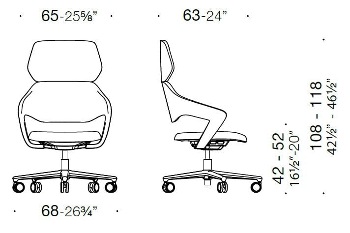 5 спиц кожаный мягкий офисный стул с колесами ESTEL GROUP Ergofit ARCH-00138477 - Вид №3