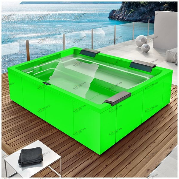 Бассейн Gruppo Treesse Rest SPA-V192H-ZE прямоугольный spa с гидромассажем и нагревателем встроенный зеленый SPAV192HZE
