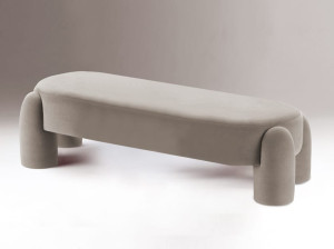 Мягкая скамейка из ткани