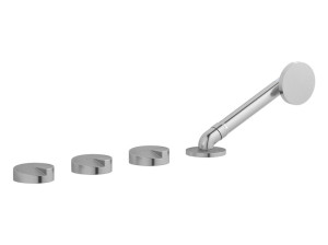 Набор для ванны с 4 отверстиями из нержавеющей стали с ручным душем