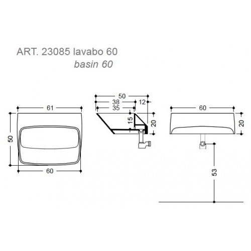 42467 Подвесная раковина настенная овальная   белая Santreyd  - Вид №1