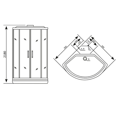 A-8022 II Душевая кабина Appollo A Santreyd - Вид №1