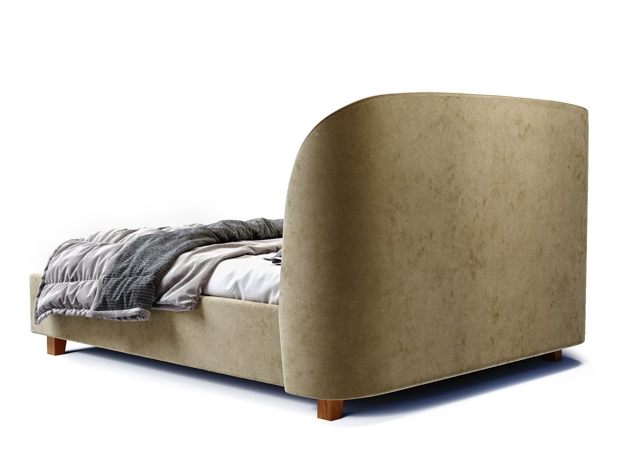 Кровать двуспальная 180х200 бежевая Tulip THE IDEA ДИЗАЙНЕРСКИЕ 210651 Коричневый  - Вид №3