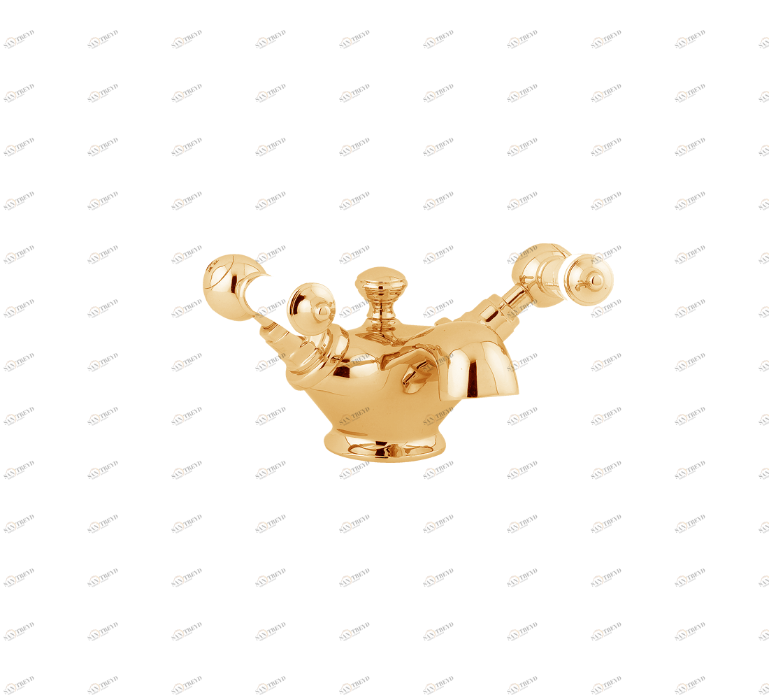 Gentry Home Смеситель для раковины мостик на 2 отверстия 200мм Berkeley Темное золото GH101795 