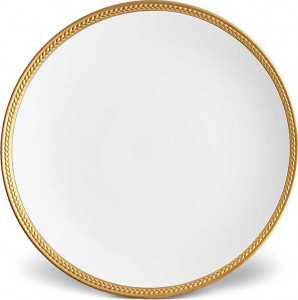 10571414 L’Objet Тарелка обеденная 27см "Плетеный шелк" (золотой декор) Фарфор