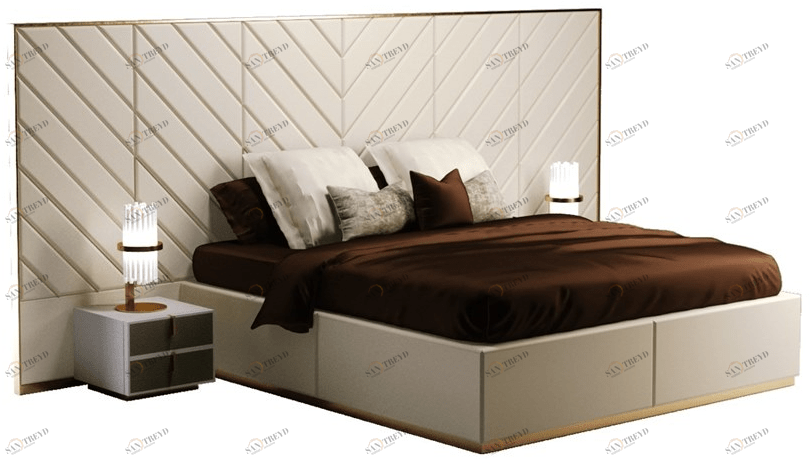 Paolo Castelli Двуспальная кровать из ткани с высоким изголовьем sun-id-1379140