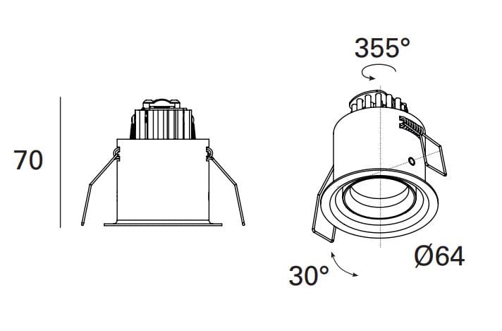 Круглый поворотный встраиваемый прожектор Lucifero's ARCH-00068594 - Вид №9