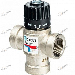 Термостатический смесительный клапан 3/4" STOUT ВР 20-43°С 1,6 KV SVM0010164320