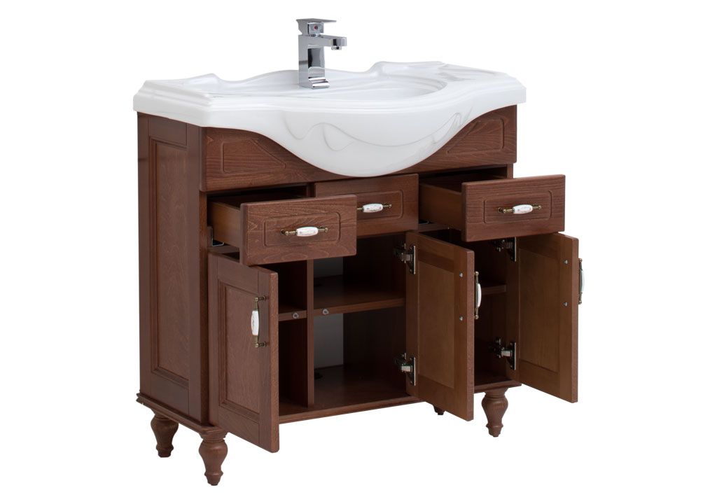 Тумба с раковиной Aquanet Амелия S 85 орех 0018606900183871 - Вид №1