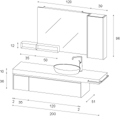 Kami 18 – 13 Mastella  Kami  Комплект мебели для ванной - Вид №4
