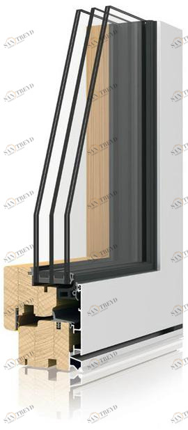 Sistema UNI_ONE Распашное окно из алюминия и дерева с тройным остеклением Uni_one sun-id-1469207