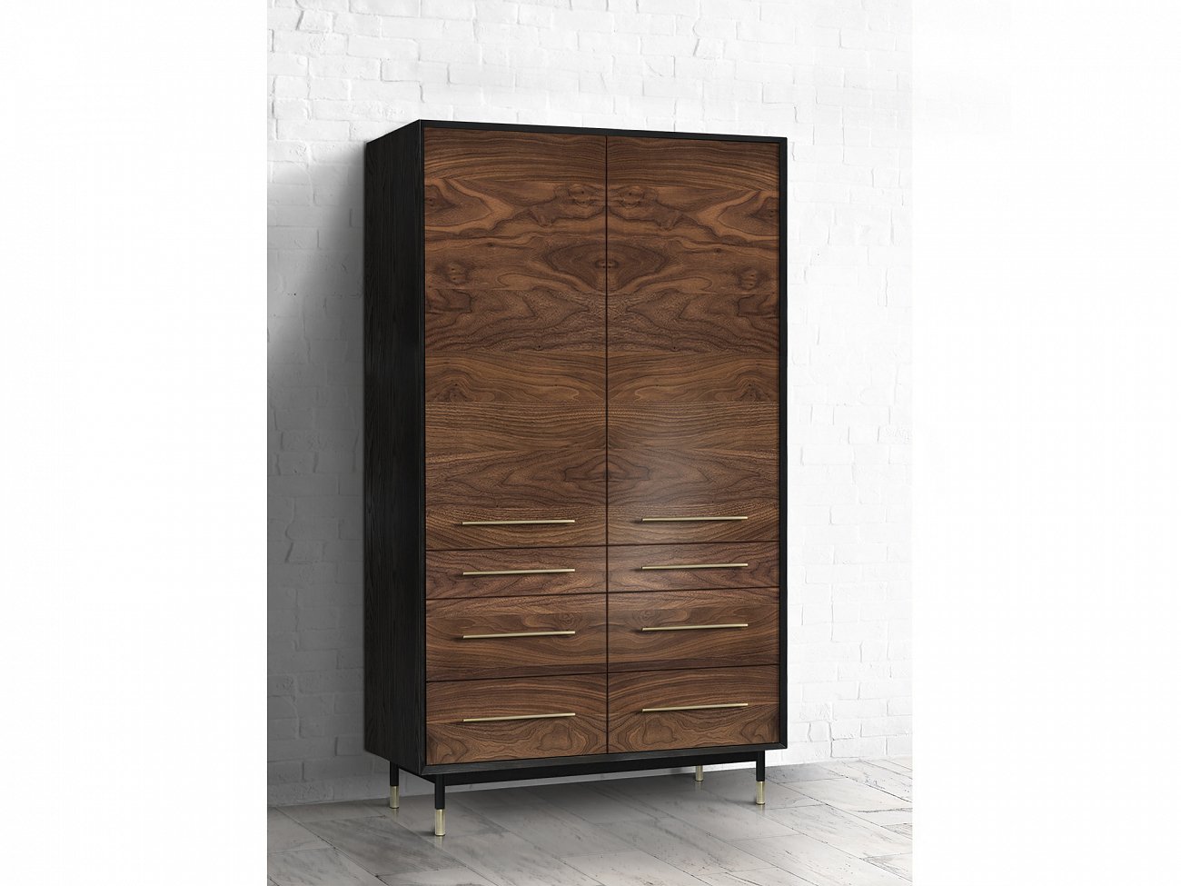 Шкаф платяной двухстворчатый с 6 ящиками американский орех Impala ACWD IMPALA 00-3981938 Коричневый  - Вид №1