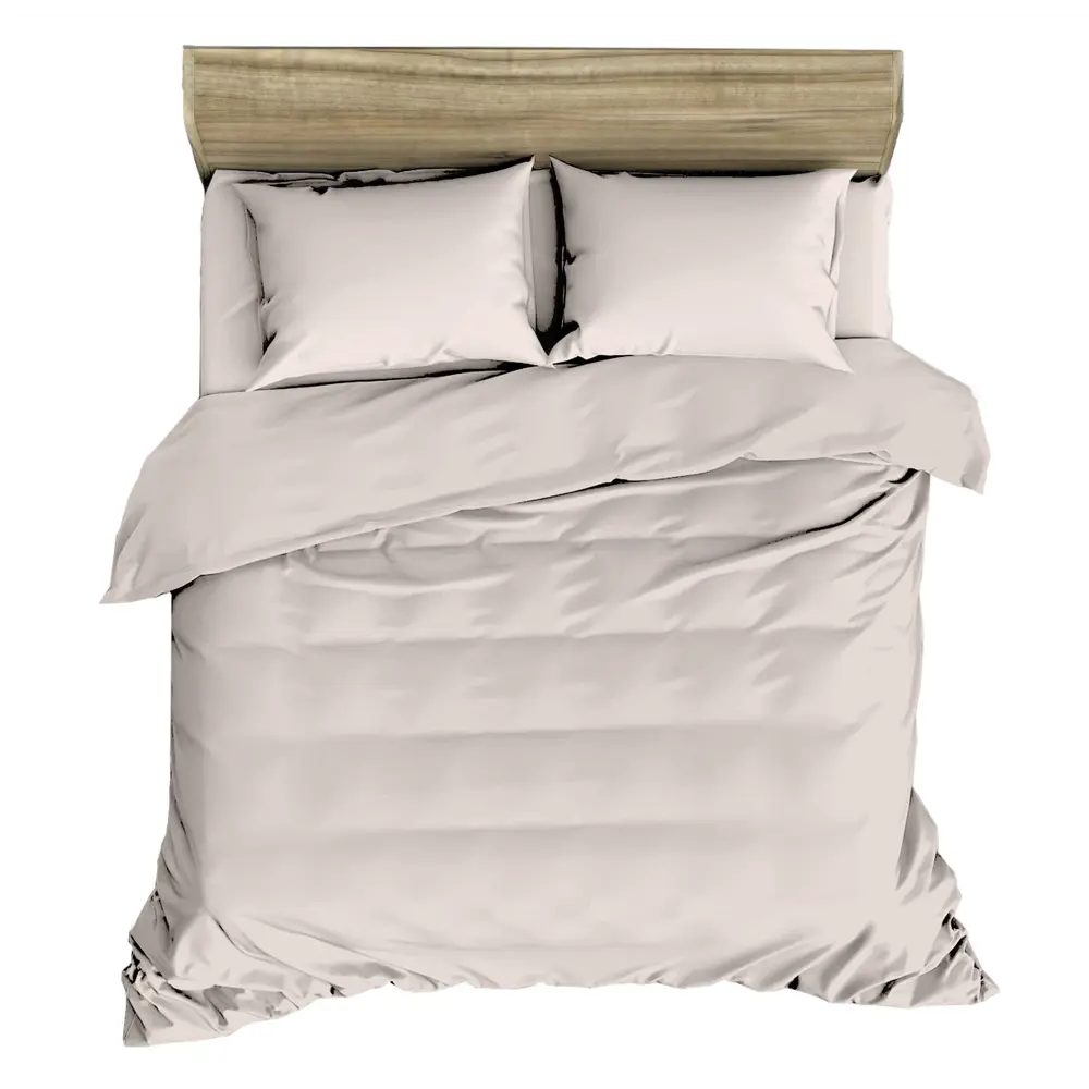 Комплект постельного белья НТК двуспальный из полисатина бежевого цвета 89404953 STLM-1571628 - Вид №1