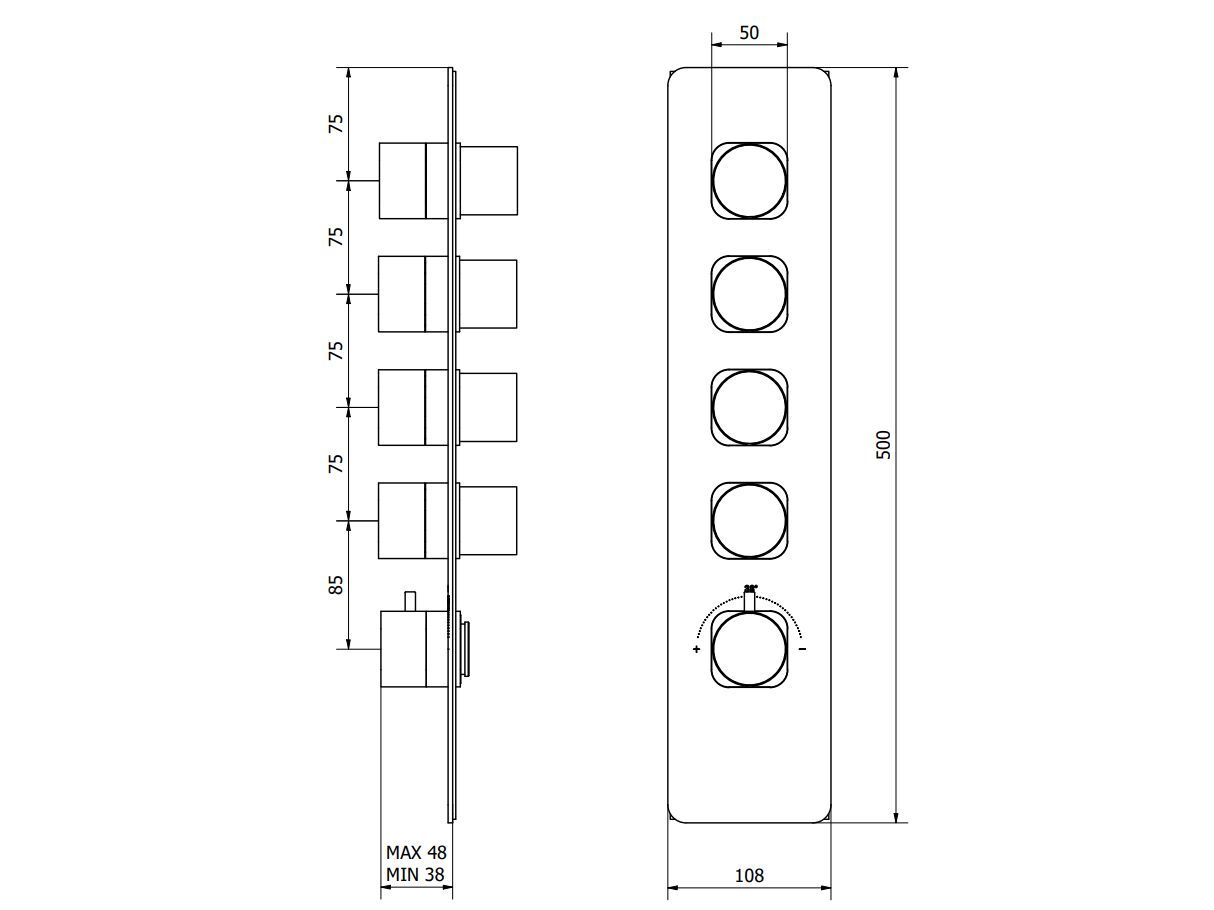 Термостатический смеситель для душа IB Aqua ARCH-00105024 - Вид №1