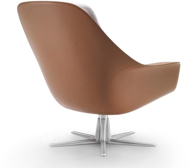 Flexform Вращающееся кресло с подлокотниками из кожи и ткани Sveva sun-id-1372654 - Вид №4