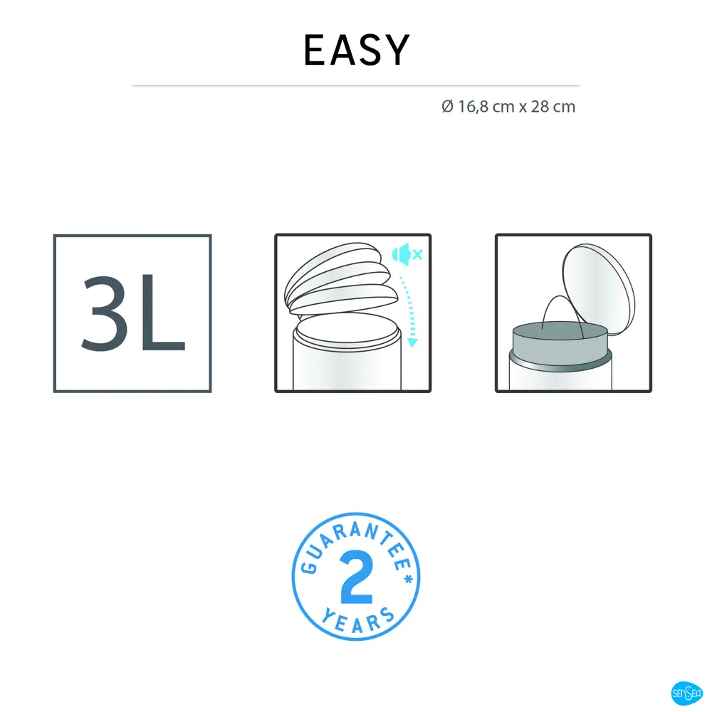 Контейнер для мусора Sensea Easy 3 л цвет белый 82255839 STLM-2108128 Без серии - Вид №5