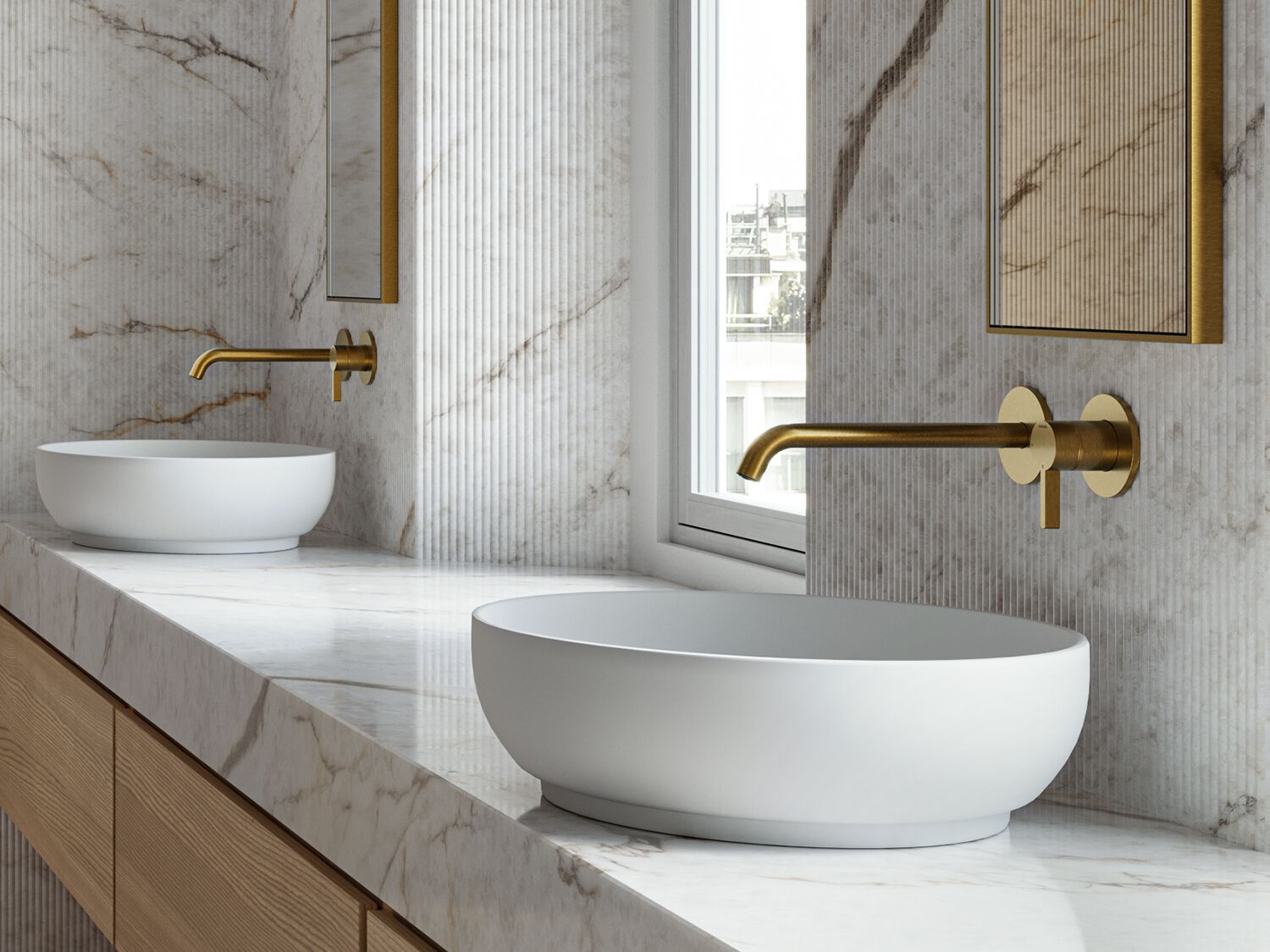 Латунный настенный смеситель для раковины Hotbath Ace ARCH-00148734 - Вид №2