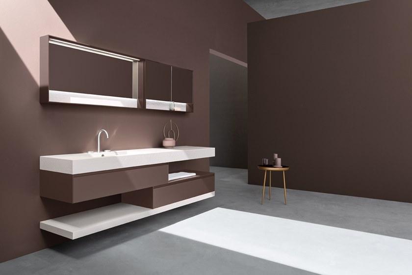 ARBLU Подвесная тумба под умывальник, двойная лакированная 5.zero Zr1008 - Вид №1