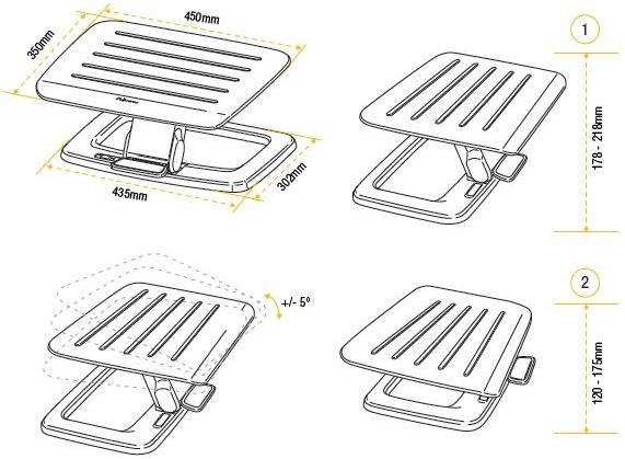 Fellowes Офисная подставка для ног из металла  8055201 - 8055801  - Вид №9