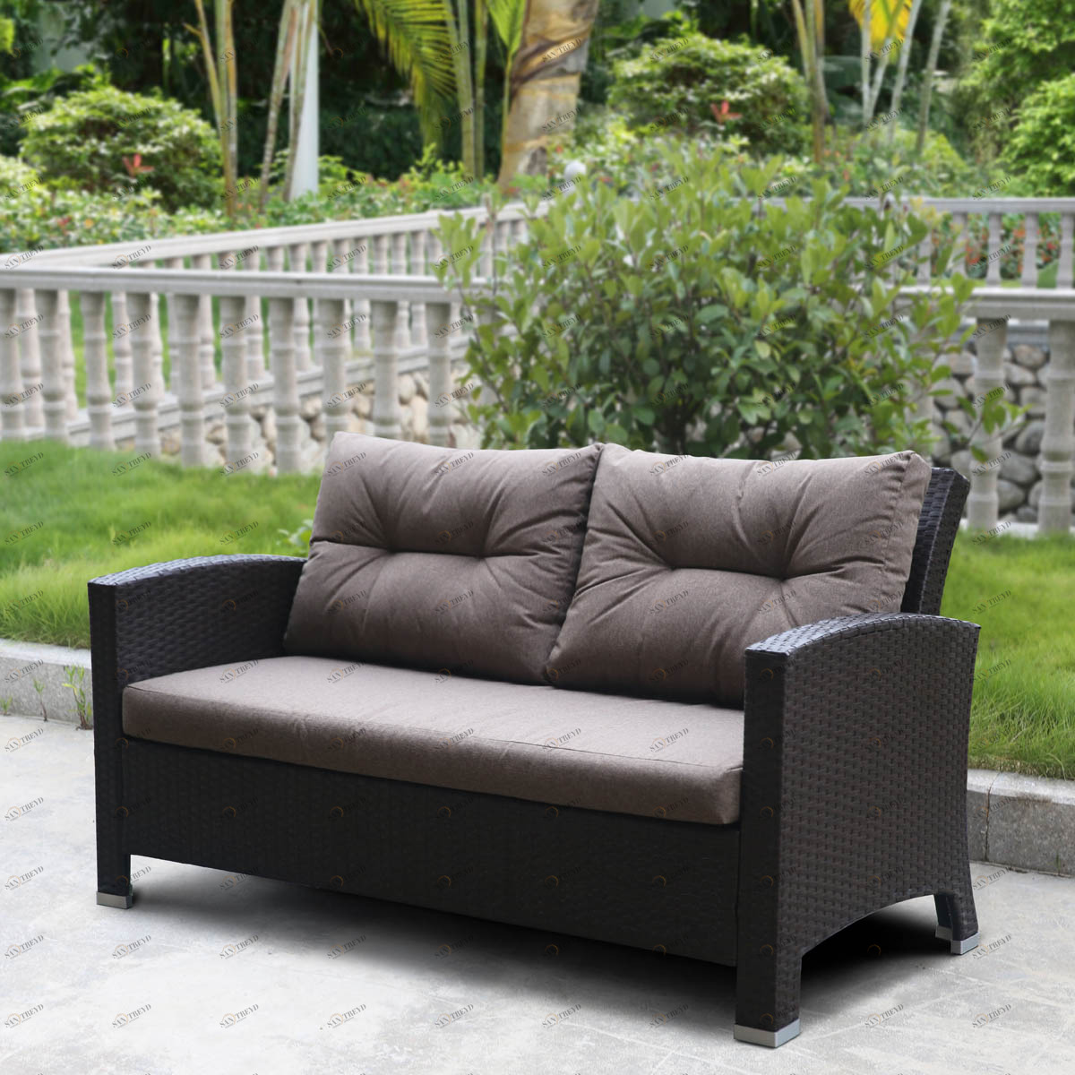 Диван, искусственный ротанг, двухместный AFINA  130525 Бежевый;коричневый 