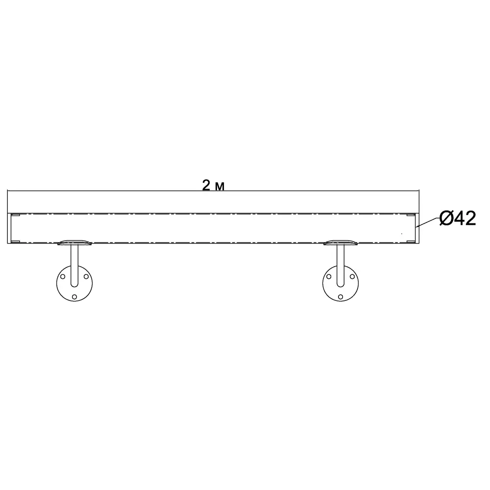 MONLID Поручень настенный 2 метра из нержавеющей стали AISI 304 89370664 STLM-1419026 - Вид №3