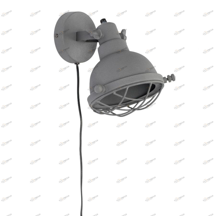 Лампа настенная Evan, серая матовая White Label Living 5400028