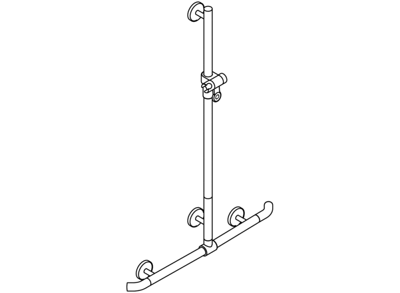 950.35.42054 Поручень для душа с выдвижным держателем для душа теплое прикосновение HEWI Greifen  - Вид №2