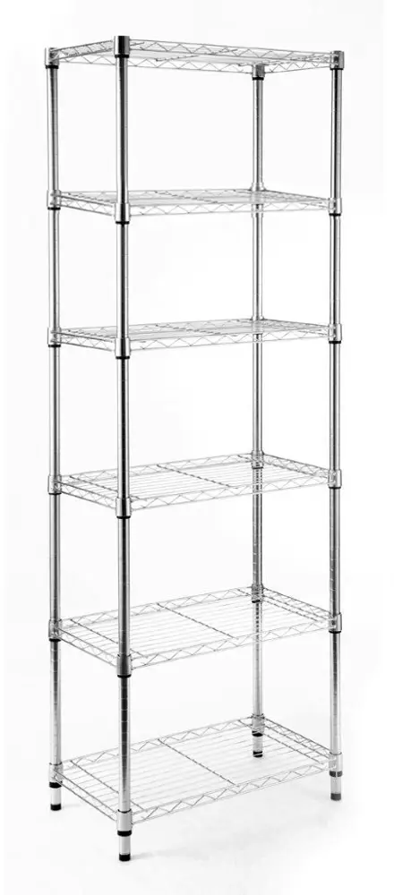 Spaceo Стеллаж сетчатый хром 60×180×35 см с 6 полками 87901982