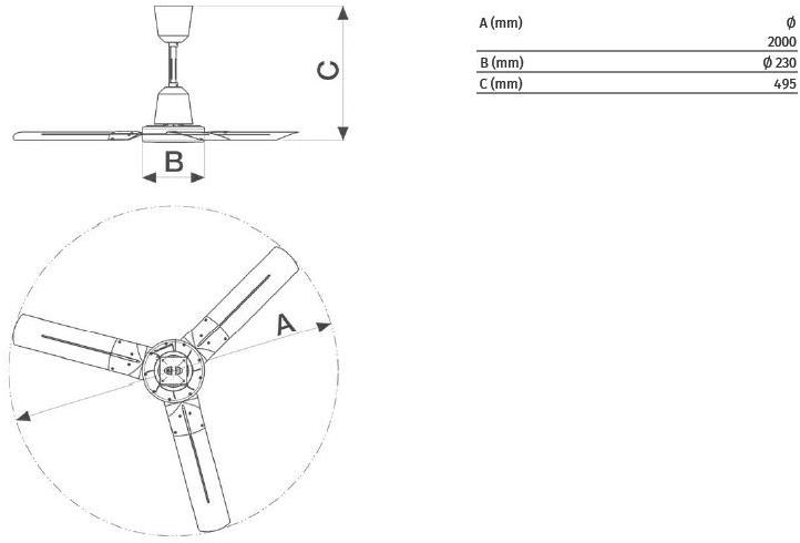Vortice Реверсивный промышленный потолочный вентилятор Nordik hd 61027 - Вид №3