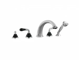 233516.N000.00 Набор для ванны 5 отверстий из черного фарфора Золото 24К