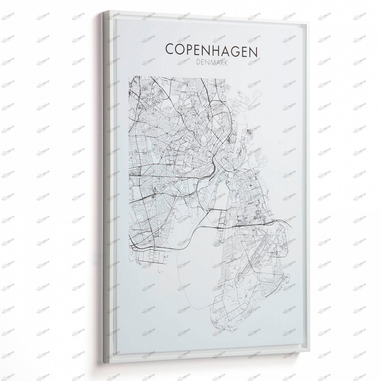 Картина на холсте 70х50 см белая Uptown Copenhague от La Forma LA FORMA UPTOWN 343094 Белый;черный 