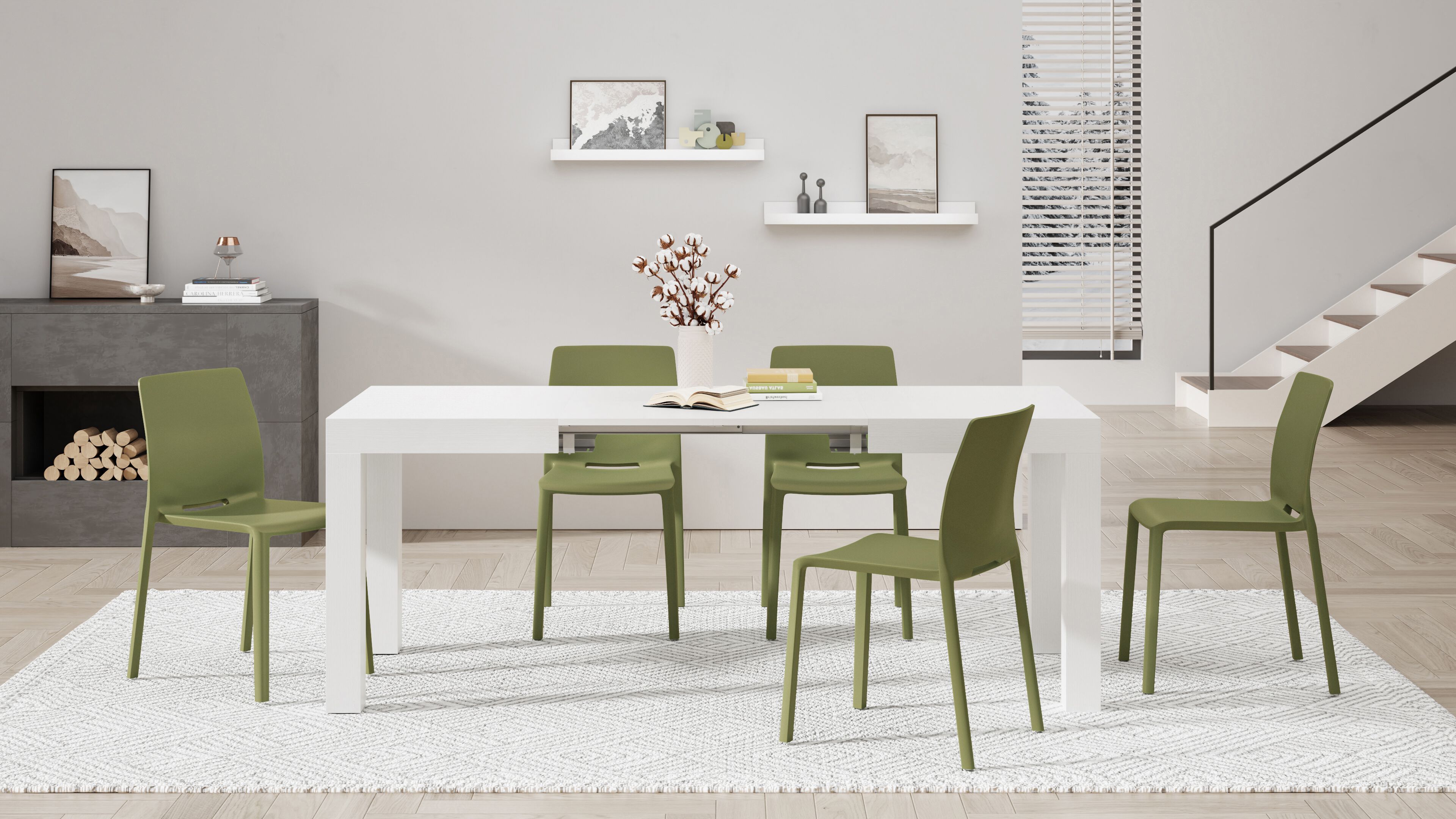 Выдвижной прямоугольный обеденный стол из меламиновой ткани Mobili Fiver First ARCH-00116162 - Вид №42