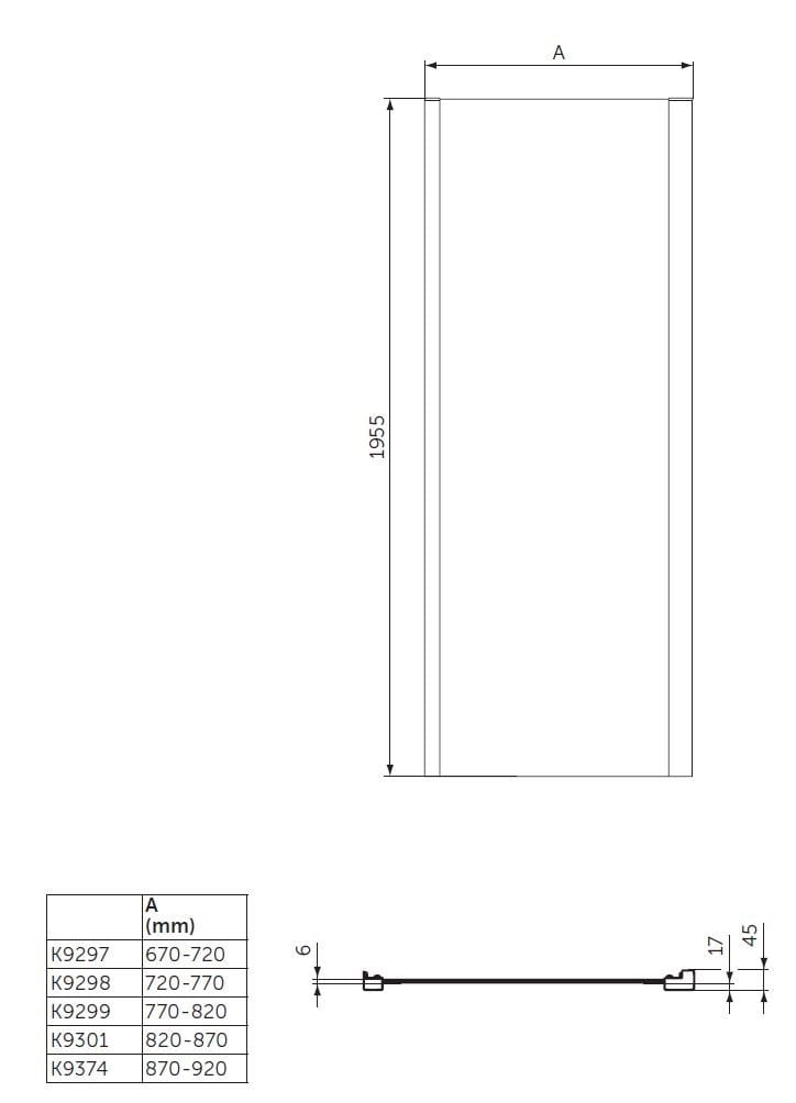Боковая фиксированная для душа Ideal Standard Connect 2 ARCH-00151035 - Вид №2