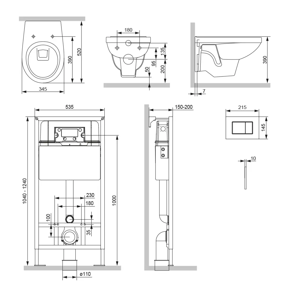 Комплект инсталляция с унитазом Damixa Jupiter STLM-2096102 - Вид №4