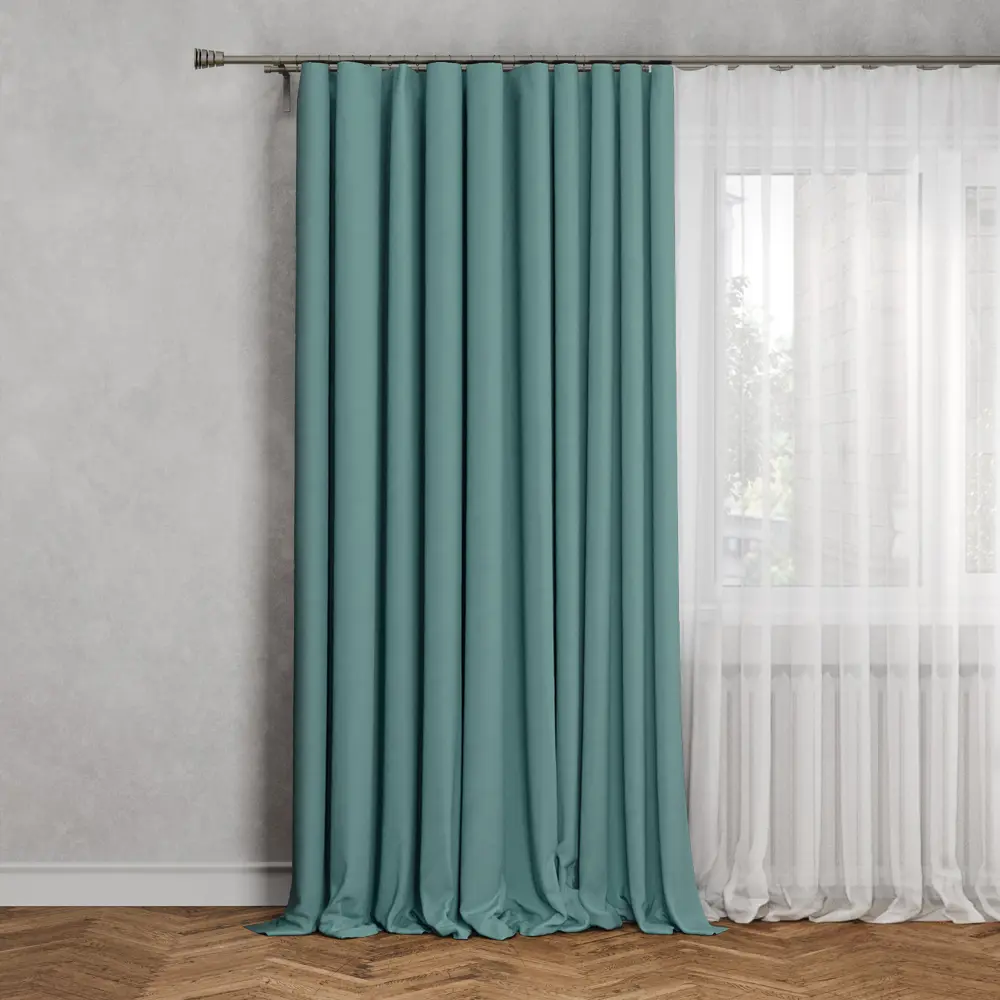 Штора Inspire Arel Celadon 2 - затемняющая димаут темно-бирюзового цвета 140×280 см 84855314 STLM-0056158