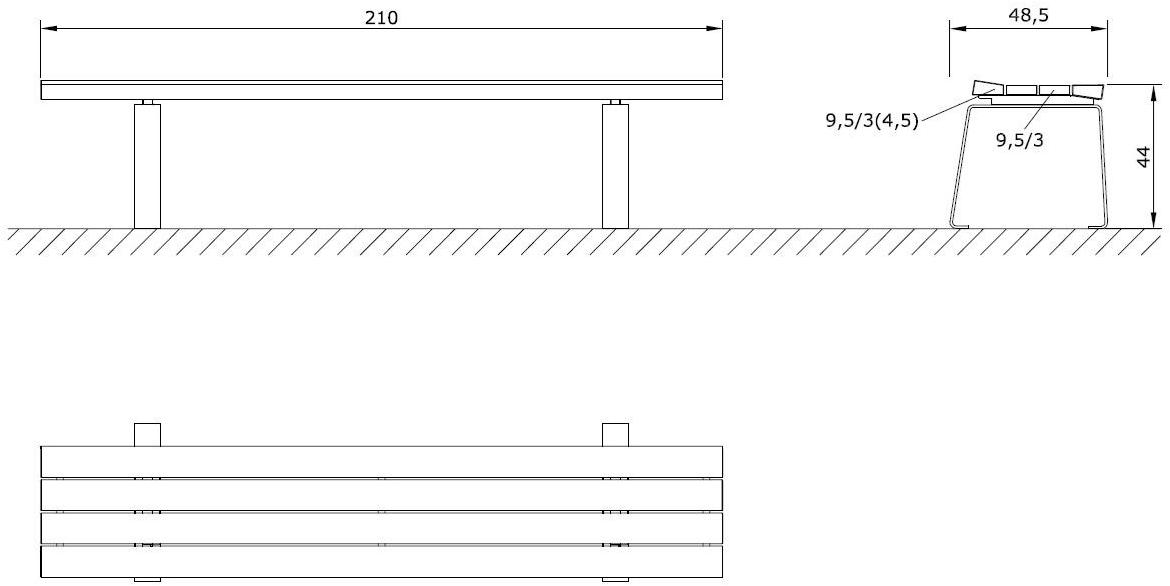 Euroform W Деревянная скамейка без спинки  1402  - Вид №3