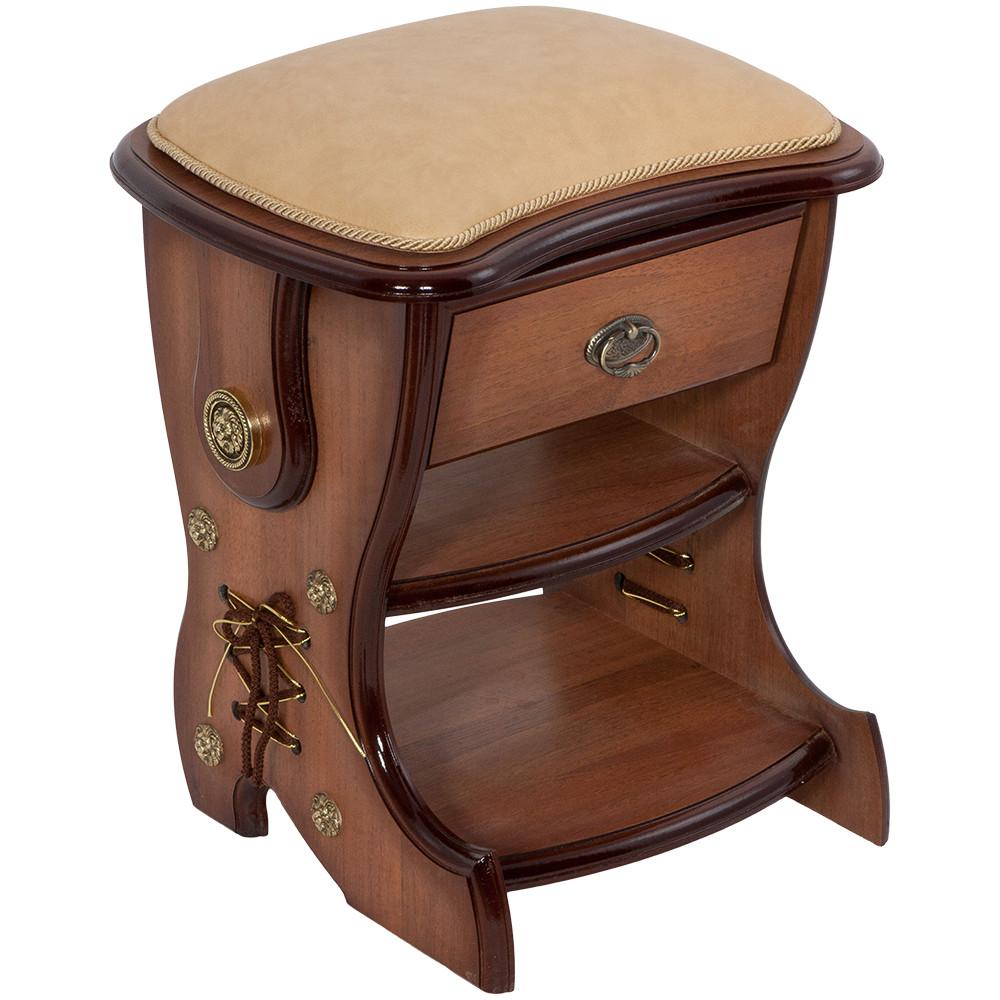 11136 Табурет Сапог с ящиком Орех Песочный BOGACHO 4627138237830 - Вид №4