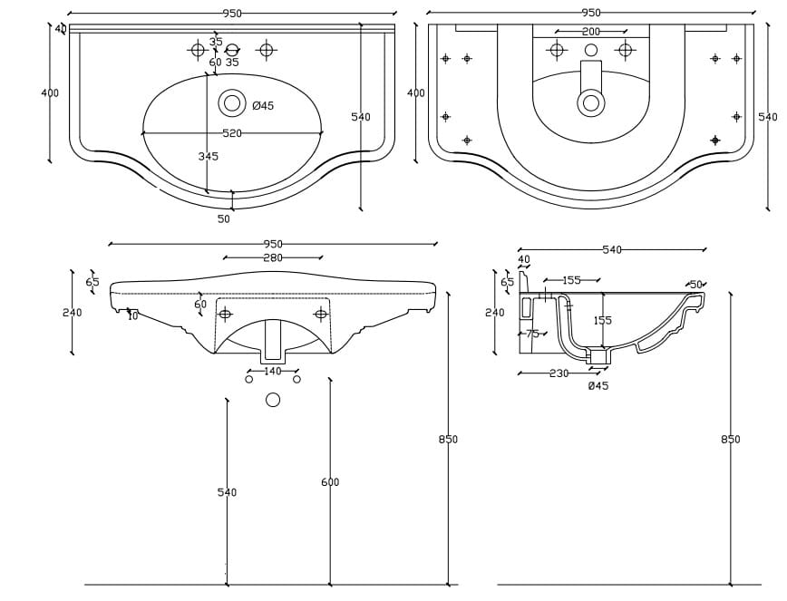 Керамическая раковина с держателем для полотенец Galassia ETHOS ARCH-00043275 - Вид №2