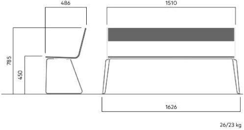 VESTRE Скамья из стали и дерева со спинкой April go sun-id-1474803 - Вид №9