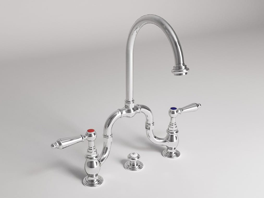 Смеситель для раковины с 3 отверстиями и автоматическим сливом Park Avenue Caruso ARCH-00090536 - Вид №1